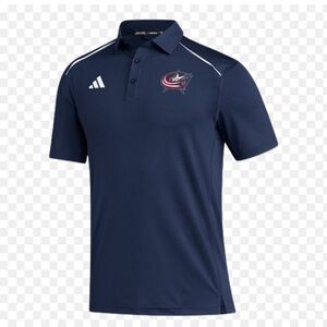 NWT Adidas Blue Jackets NHL Golf Polo